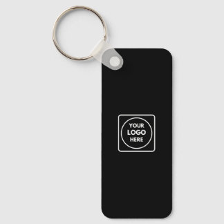 Black Business Logo QR Code Horizontal Keychains Schlüsselanhänger