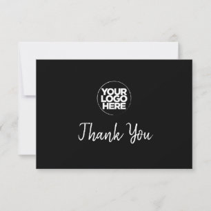 Black Business-Logo und Meldung Dankeschön-Karte Einladung