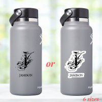 Black Business Monogram Logo Name Wasser Flasche