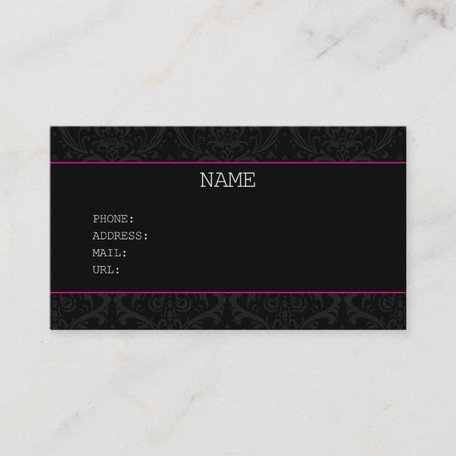 BLACK  BUSINESSCARD VISITENKARTE (Vorderseite)