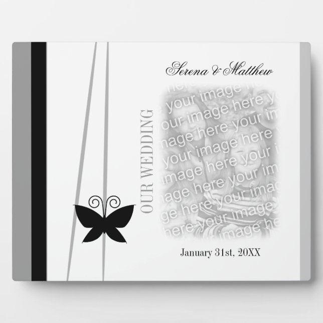 Black Butterfly Wedding Fotoplatte (Vorderseite)