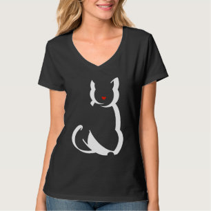 Black Ca Kitten mit roter Herznase T-Shirt