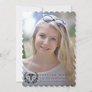 Black Caduceus RN Registered Nurse Abschluss Ankündigung