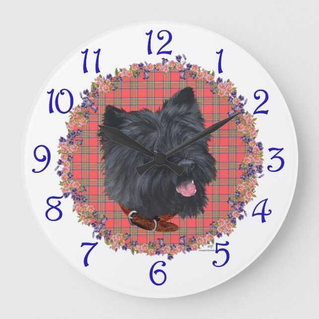 Black Cairn Head Study Große Wanduhr (Vorderseite)