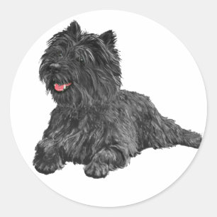 Black Cairn Terrier Runder Aufkleber