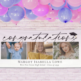 Black Calligraphy Foto Abschluss Herzlichen Glückw Banner