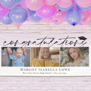 Black Calligraphy Foto Abschluss Herzlichen Glückw Banner