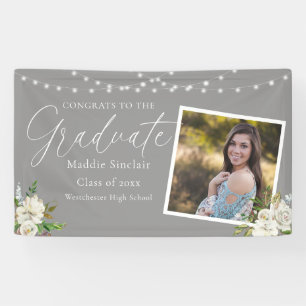 Black Calligraphy Foto Floral Abschluss Banner
