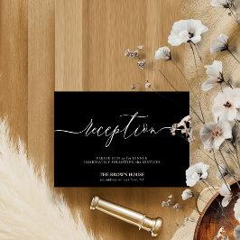 Black Calligraphy Hochzeitsdinner Empfang Einladung