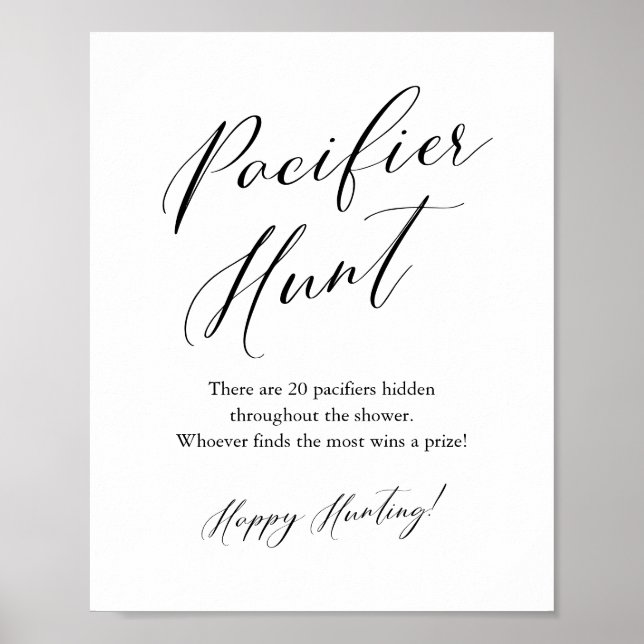 Black Calligraphy Schnuller Hunt Baby Shooting Gam Poster (Vorne)