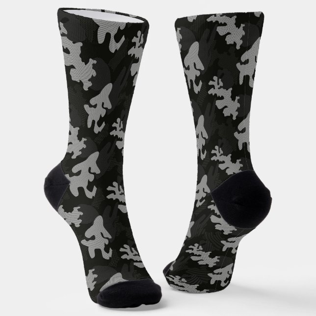 Black Camouflage Pattern Socken (Gewinkelt)