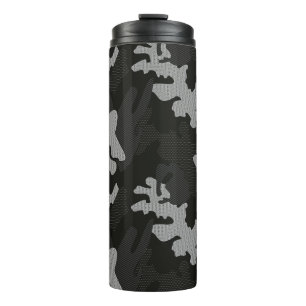 Black Camouflage Pattern Thermosbecher