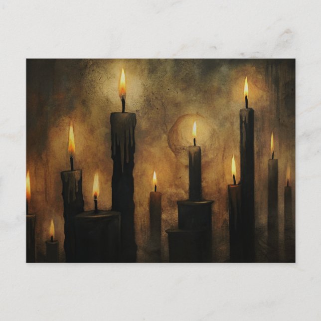Black Candles Gothic Postkarte (Vorderseite)