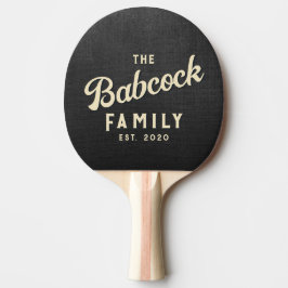 Black Canvas Retro Family Name & Year Tischtennis Schläger