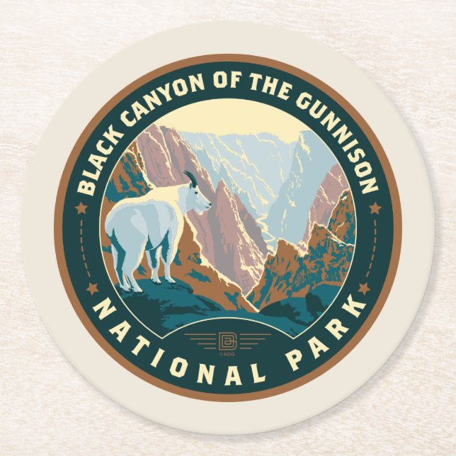 Black Canyon National Park Runder Pappuntersetzer (Vorderseite)