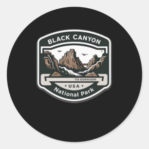 Black Canyon The Gunnison National Park Logo St. Runder Aufkleber