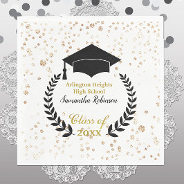 Black Cap und Laurel Graduation Party Napkins Serviette