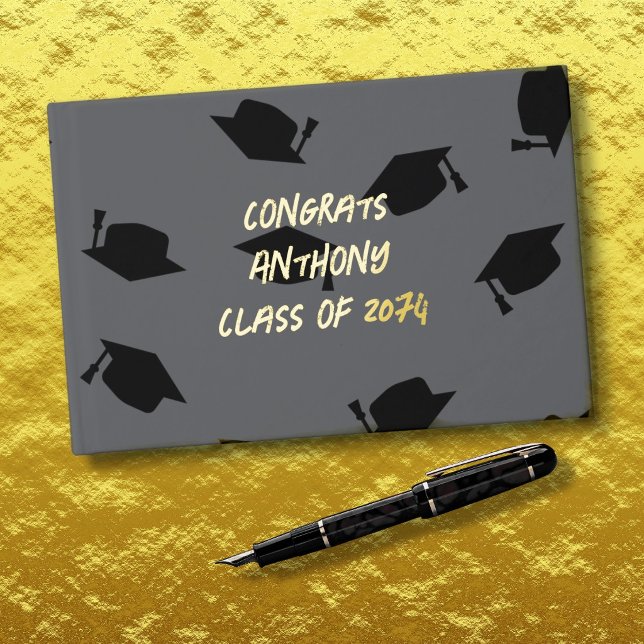 Black Caps Teen Boy Abschluss Gästebuch (Von Creator hochgeladen)