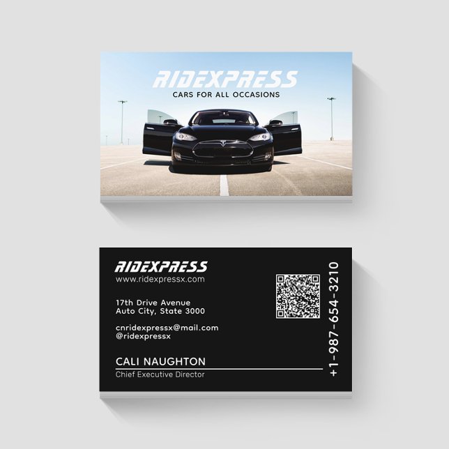 Black Car Rental Service Black Business Card Visitenkarte (Von Creator hochgeladen)