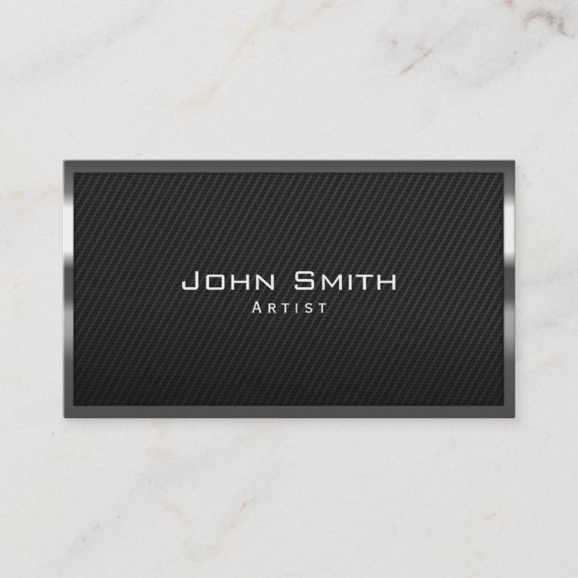 Black Carbon Fibre Artist Business Card Visitenkarte (Vorderseite)