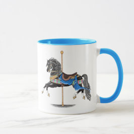 Black Carousel Pferd Tasse