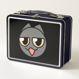 Black Cartoon Cat Metall Brotdose
