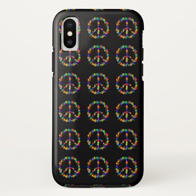 Black Case mit Peace Symbol iPhone 7 (Rückseite)