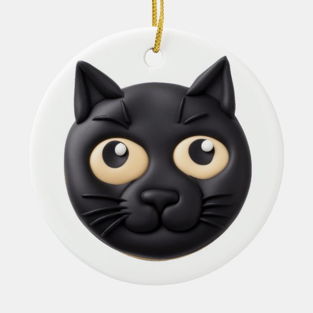 Black Cat 3D Inspiriert Keramik Ornament (Vorne)