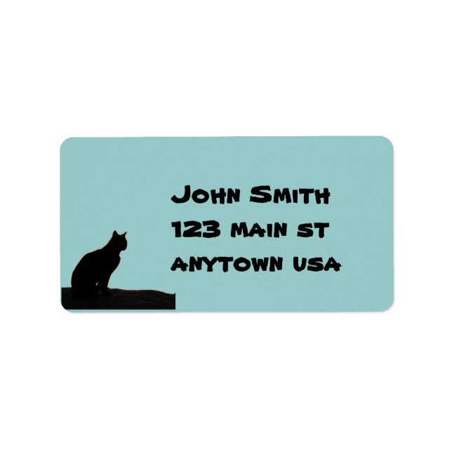 Black Cat Address Label Adressaufkleber (Vorne)