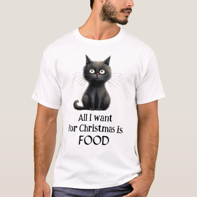 Black Cat Alles, was ich zu Weihnachten Gewollt ha T-Shirt (Vorderseite)