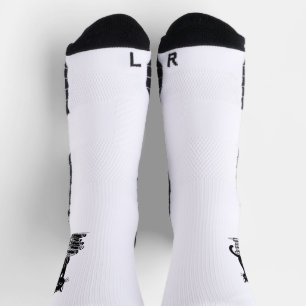 Black Cat and Books - Minimalistisches Design Socken