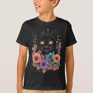 Black Cat Art Sticker1 T-Shirt
