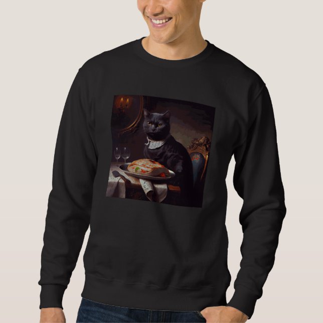 Black Cat Attack Steak Sweatshirt (Vorderseite)