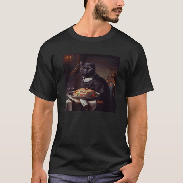 Black Cat Attack Steak T-Shirt (Vorderseite)