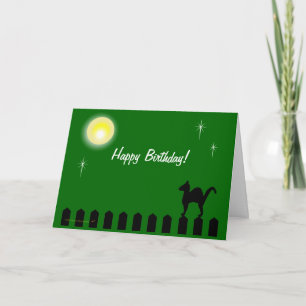 Black Cat auf Picket Fence Funny Custom Geburtstag Karte