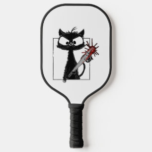 Black Cat Baseball Horror Halloween Pickleball Schläger