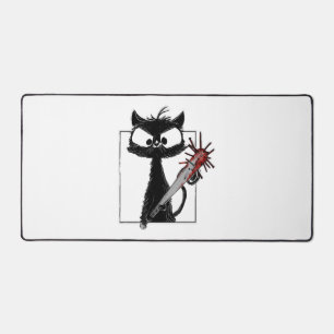 Black Cat Baseball Horror Halloween Schreibtischunterlage