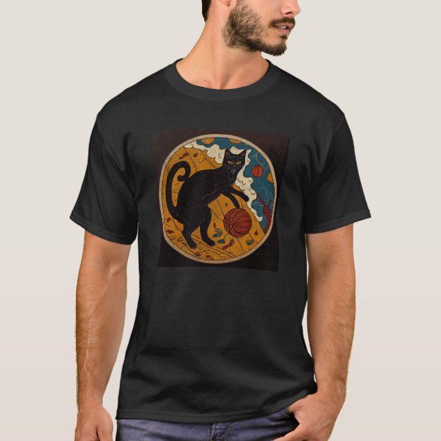 Black Cat Basketball Taco T-Shirt (Vorderseite)