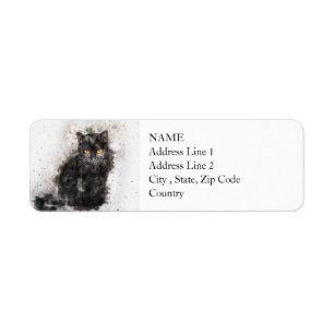 Black Cat Beauty ABSTRAKT Wasserfarbe