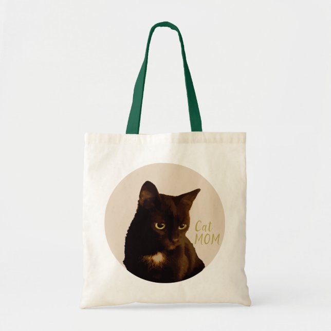 Black Cat Begleiter Boho Stil Tragetasche (Vorne)