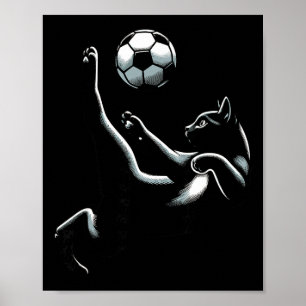 Black Cat Bicycle Kick - Fußballfans Frauen Männer Poster