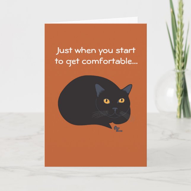Black Cat Birthday Card Karte (Vorderseite)