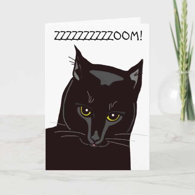 Black Cat Birthday Card Karte (Vorderseite)
