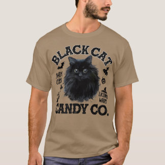 Black Cat Candy Mais Candy Co Funny Halloween Prem T-Shirt