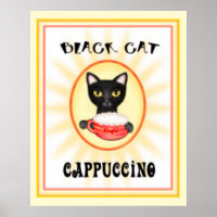 Black Cat Cappuccino Vintages Kunstdesign