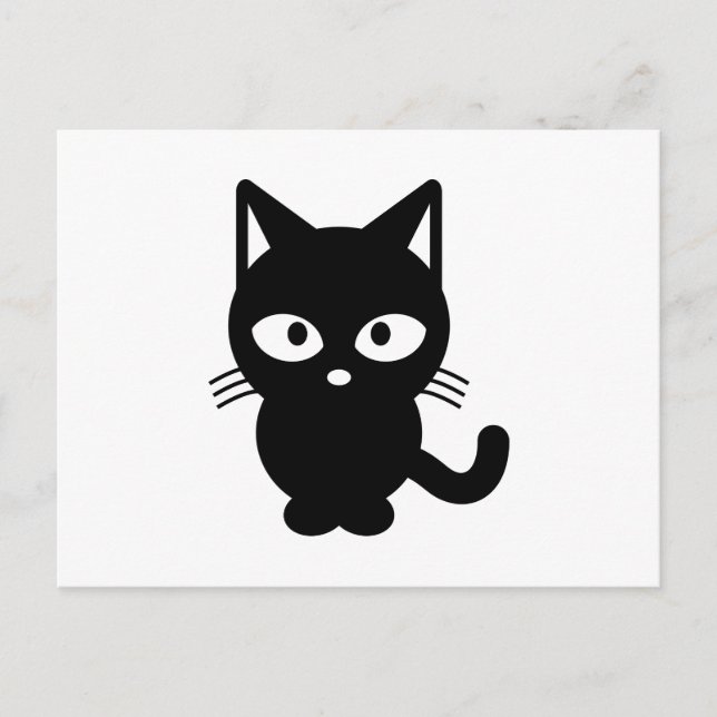 Black Cat Cartoon Postkarte (Vorderseite)