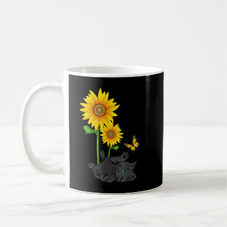 Black Cat Cats and sunflowers kitten sunflower but Kaffeetasse