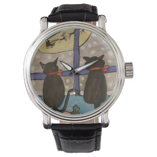 Black Cat Christmas Armbanduhr
