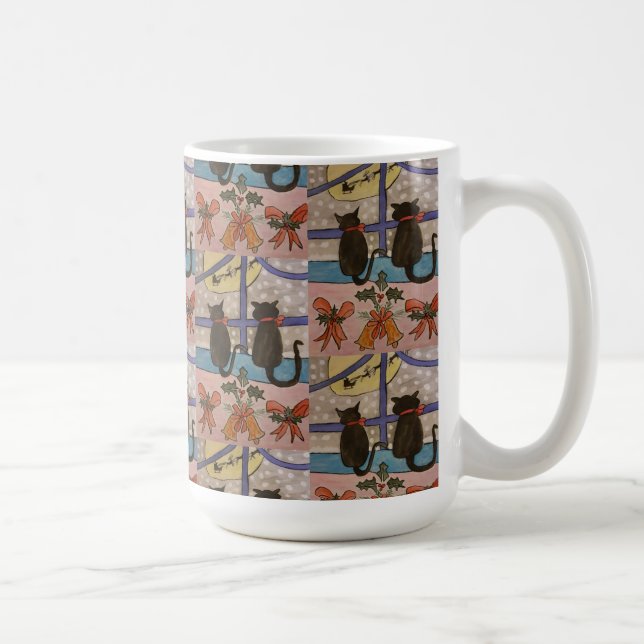 Black Cat Christmas Coffee Mug (Droite)