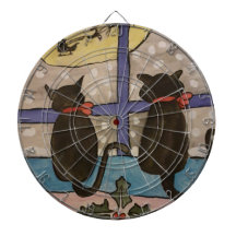 Black Cat Christmas Dartboard